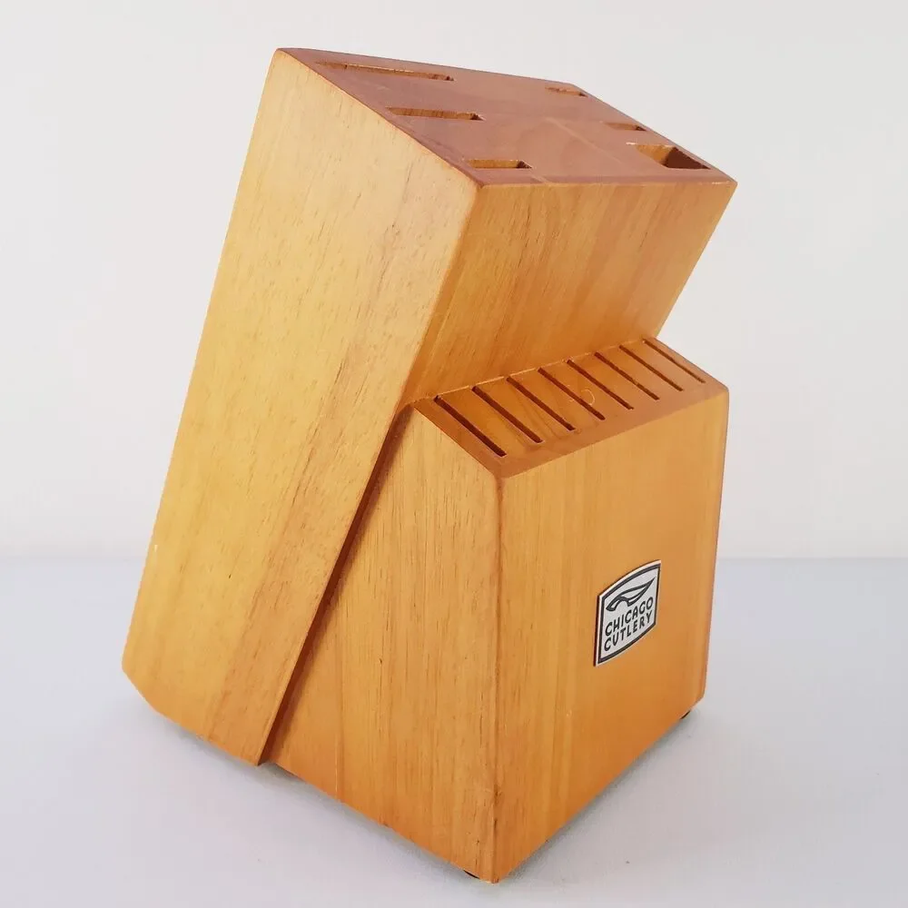 Chicago Cutlery 14 Slot Knife Block Wood Countertop Kitchen Storage